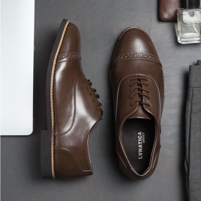 Sepatu Pantofel Pria Kantor/Formal Shoes ORI OXFORD BROWN AURIERMAX x LVNATICA