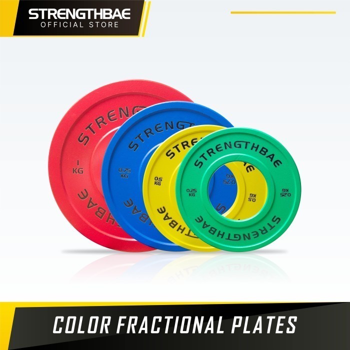 Color Fractional Micro Plates STRENGTHBAE Change Plate Plat Beban 0,25 0,5 0,75 1 kg 0,25kg 0,5kg 0,
