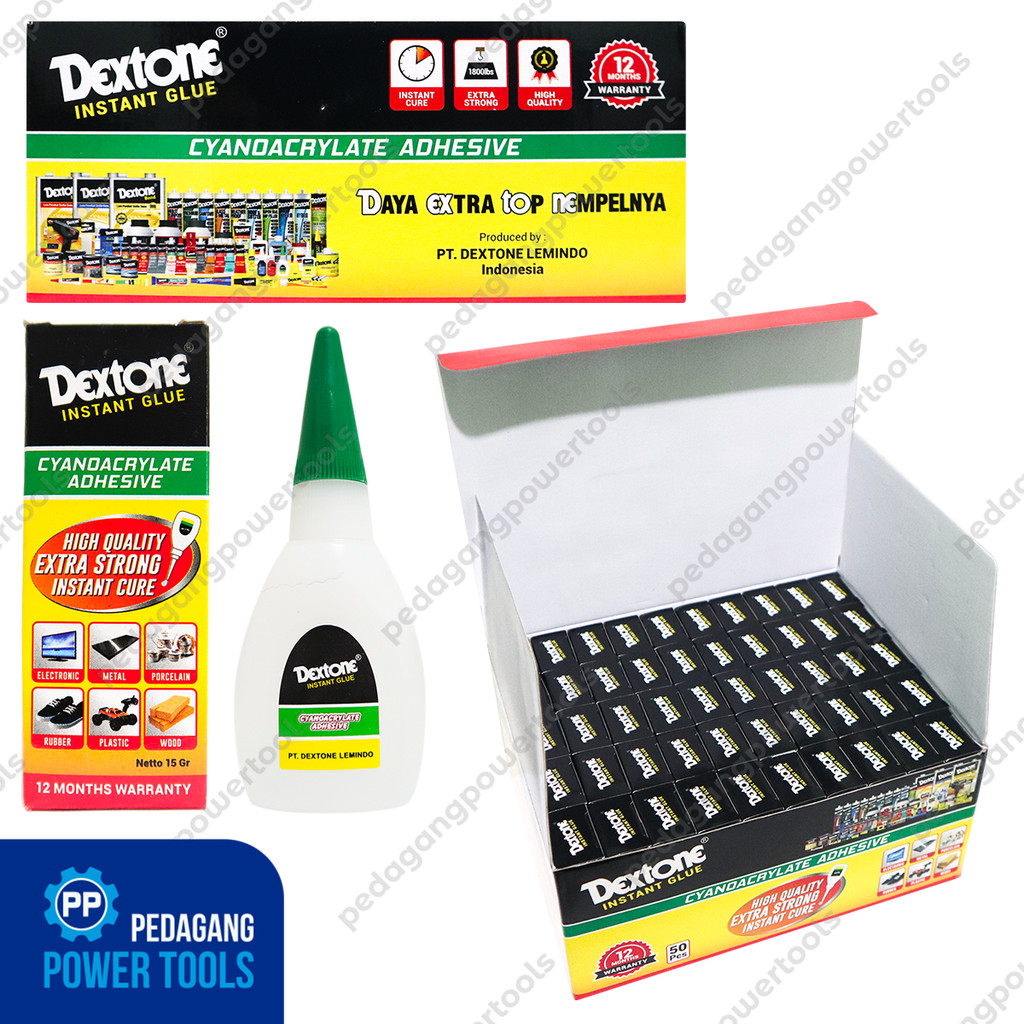 

DEXTONE 1 Pak 50 pcs Lem Tetes 5 Detik Instan Korea Cair Serbaguna Cyanoacrylate Adhesive