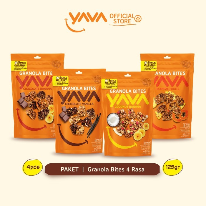 

YAVA Paket Granola Bites 4 Rasa (4 x 125g)