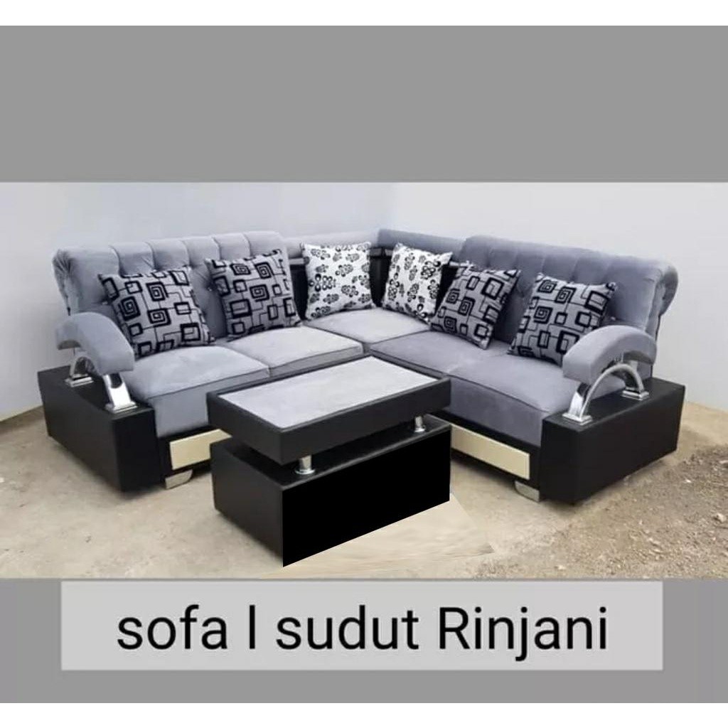 Sofa L Sudut Minimalis Rinjani + Meja