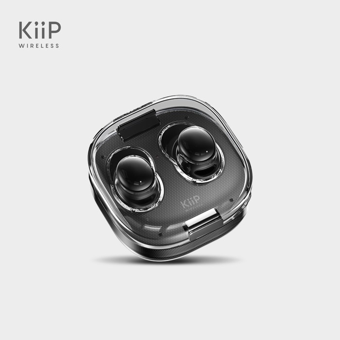KIIP WIRELESS TWS BLUETOOTH HEADSET EARPHONE EARBUDS STEREO HIFI DTS12 - Hitam
