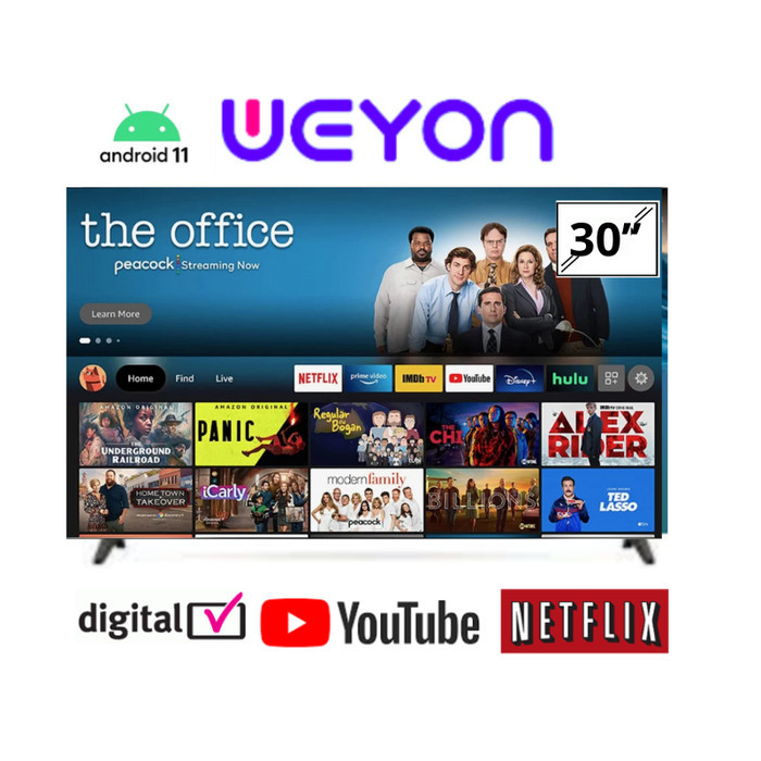 Smart TV 30 inch Android 11 Weyon TV Garansi Resmi  - 21 Digital