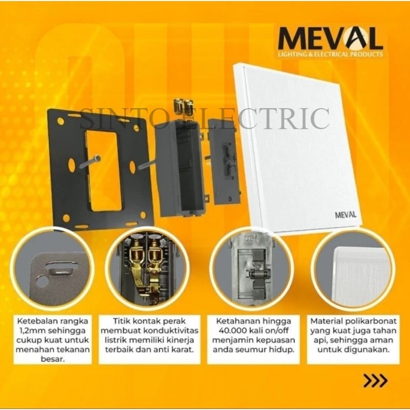 MEVAL saklar 2gang hotel meval goldline