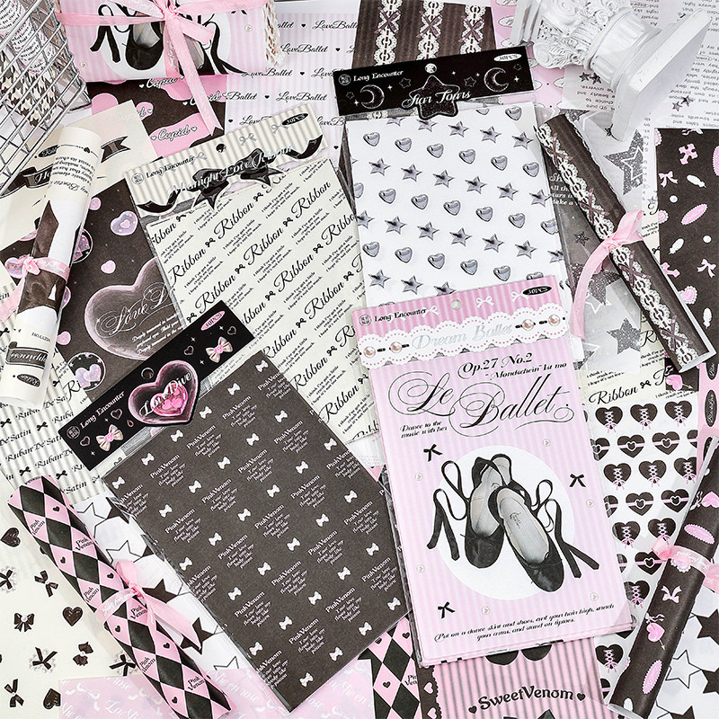

30Pcs Dream Ballet Ribbon Star Material Paper Decoration Scrapbooking Diary Album Collage Cute Background Foundation Paper