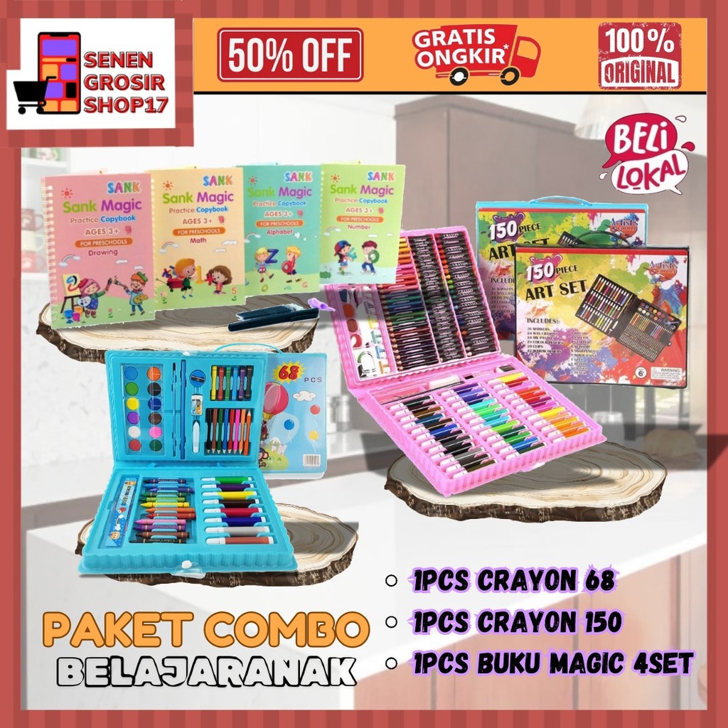 

SN COD PAKET COMBO BELAJARANAK ( 1PCS CRAYON 68 , 1PCS CRAYON 150 , 1PCS BUKU MAGIC 4SET )