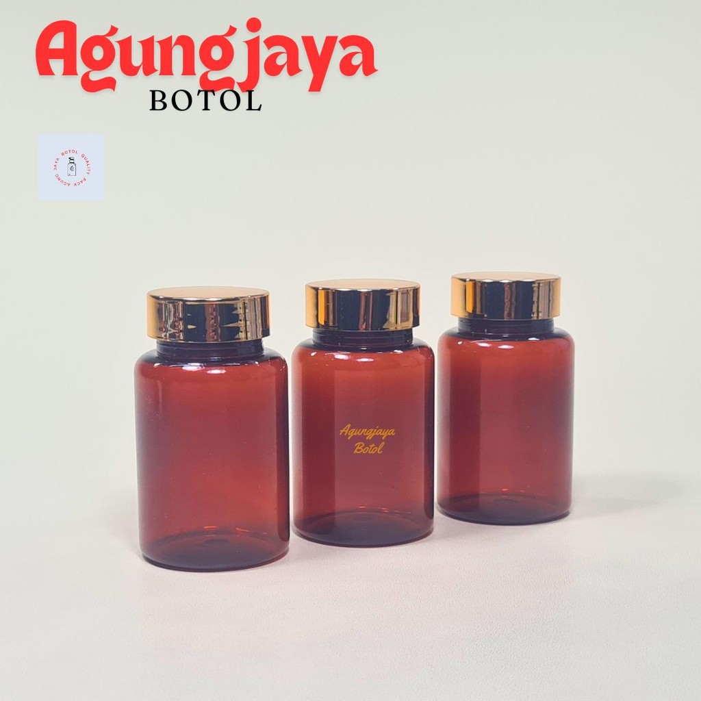 Botol Fs 120 ml Amber / Botol Plastik / Botol Obat / Botol Kapsul / Botol 120 ml