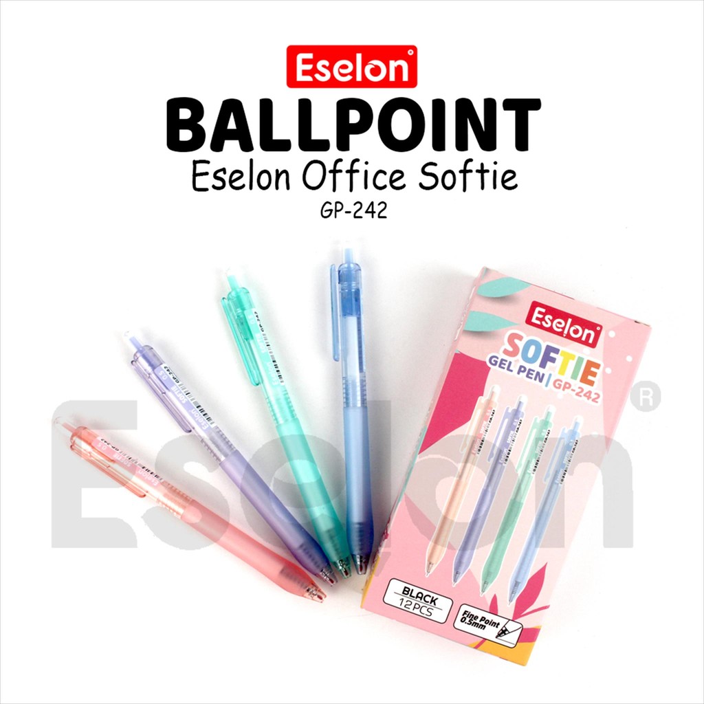 

12pcs Pulpen Gel Eselon SOFTIE GP-242 / 1pak Pulpen Gel Cetek Office