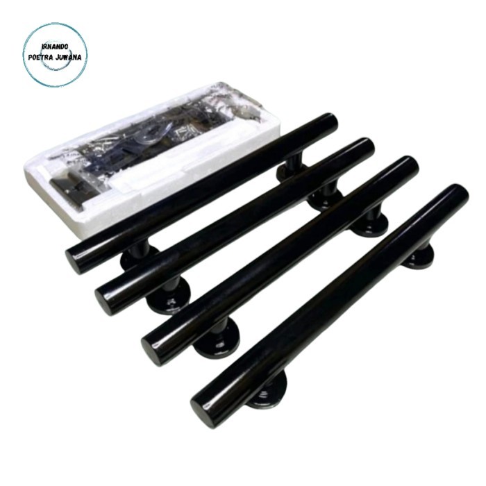 Handel Pintu Set Kunci Body Pelor Gagang Pintu Model Suling Full Hitam Tarikan Pintu Kupu Tarung