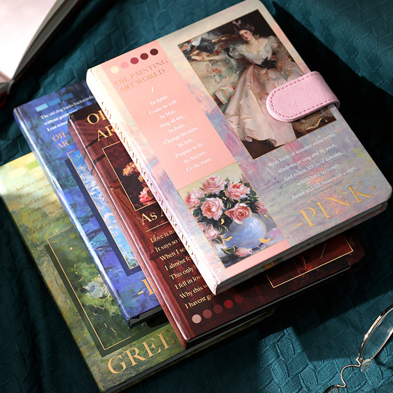 

Allinhome Notebook Gesper Magnetic / Full Color Buku Diary / Buku Catatan Untuk Penutup Lukisan Cat Minyak / Buku Book Nature Pemandangan Korea Vintage Lucu Notebook