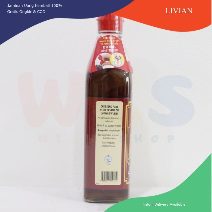 

vv Minyak Wijen Pagoda Chee Seng 100% Pure White Sesame Oil 375 ml