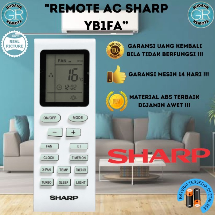 Remote Remot AC Sharp YB1FA ORIGINAL
