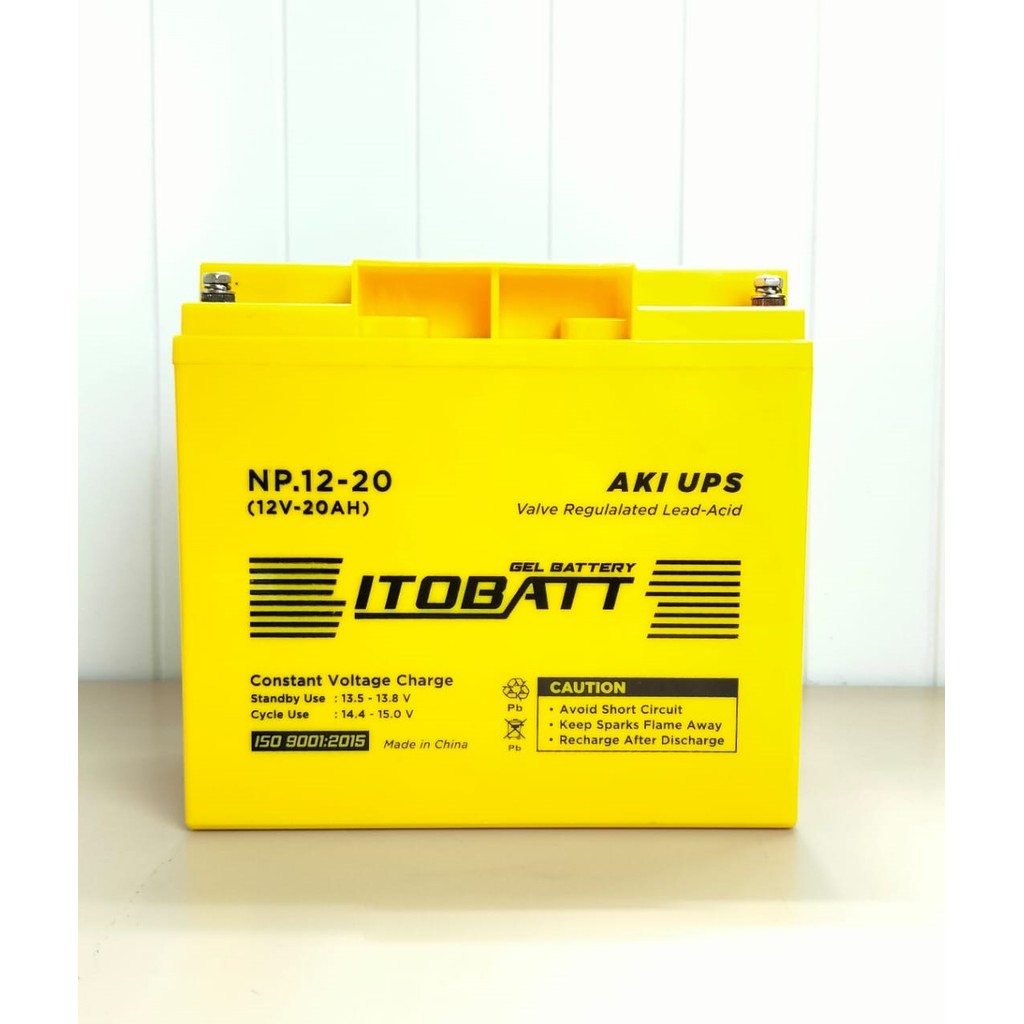 Aki Accu aki sepeda listrik UPS Aki Kering MF VRLA NP 12 20 12 volt 20 Ah Ampere 12v 20a ITOBATT MOT