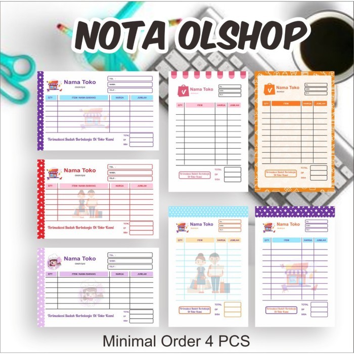 

Nota Olshop Custom, nota bengkel, nota toko bangunan, nota kelontong zain grafika