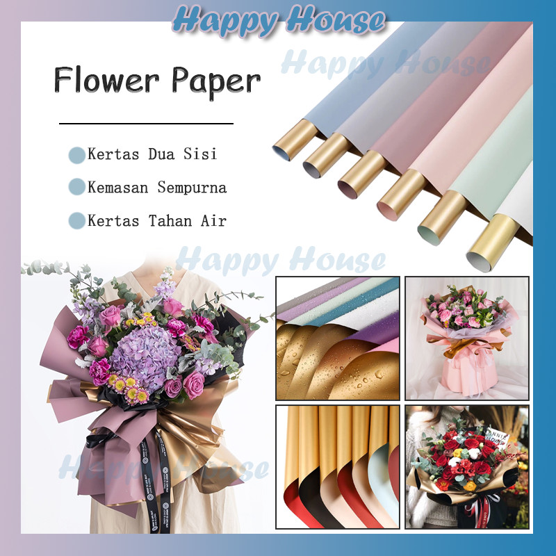 

[20 Lembar] Kertas Buket Gold Back Kertas Cellophane Paper Flower Wrapping Kertas Bucket 58cm
