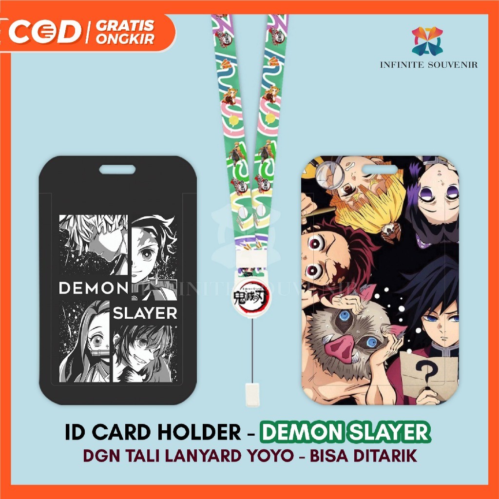 

(N017) ID Card Holder Tali Yoyo Demon Slayer / Nametag Yoyo Demon Slayer / Card Holder Yoyo / Tanjiro / Zenitsu / Nezuko / Card Holder Tali Bisa Ditarik