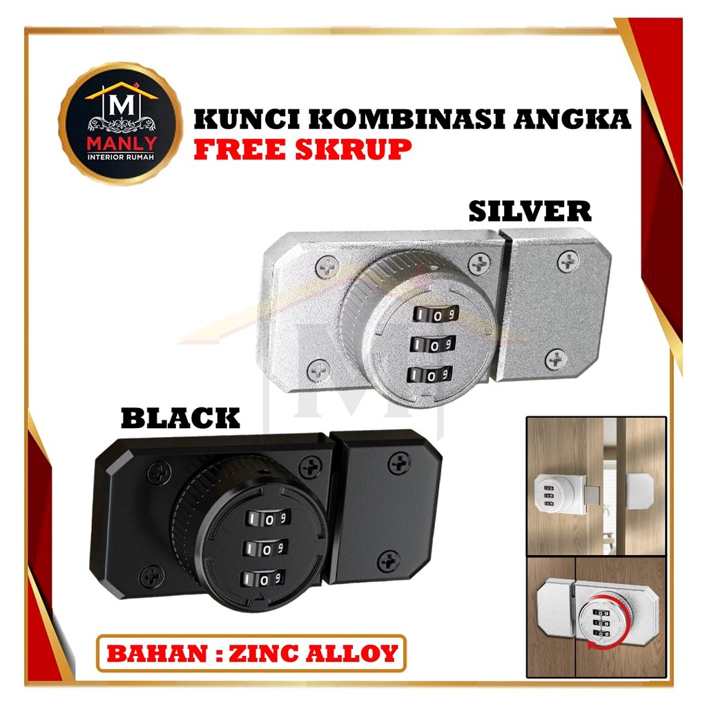 Kunci Pintu lemari Geser Grendel Slot Dengan Baut Kunci Kombinasi Lemari Pintu