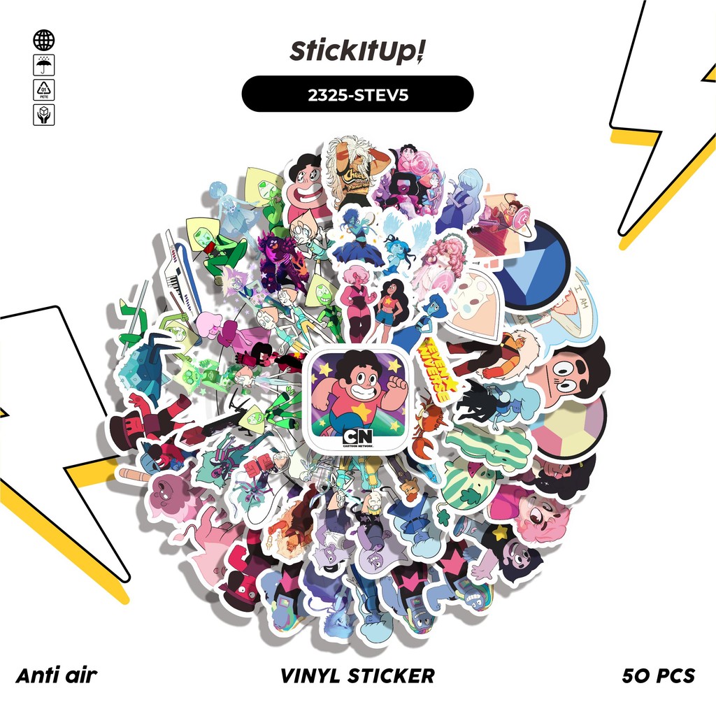 

COD✨ 50 Pcs Sticker Pack CARTOON SERIES STEVEN UNIVERSE CHARACTER MIX 05 Lucu Aesthetic Vynil Waterproof untuk Freebies Sticker Buku Journal Casing HP Laptop