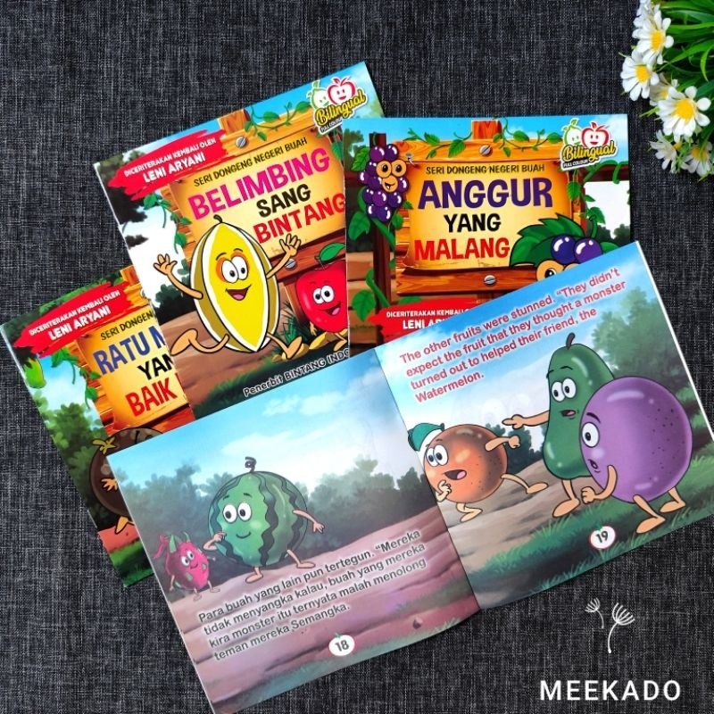 

Buku Cerita Anak Bergambar Seri Dongeng Negeri Buah Billingual