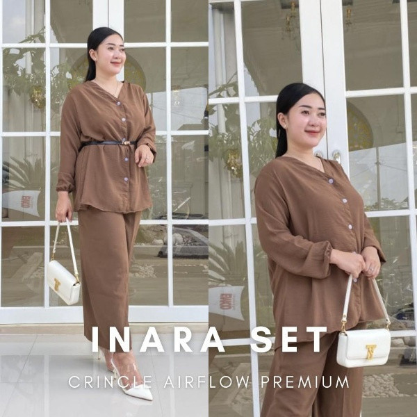 MYO - ZRX ONESET WANITA LIA / SETELAN INNARA CRINCLE / Setelan Wanita Hijab Friendly / One Set Blous