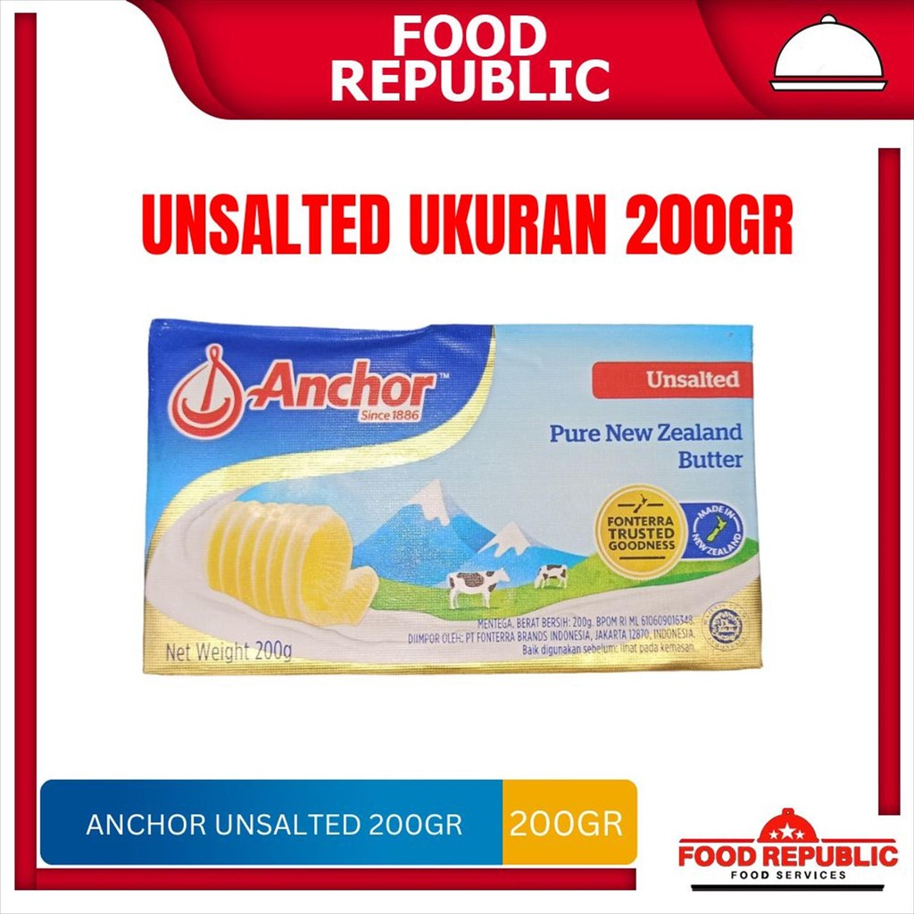 

Anchor Unsalted Butter 227 GR Halal Enak Import New Zealand Premium