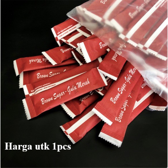 

Gula Merah / Brown Sugar Kemasan Stik / Gulan Aren Serbuk Stick Praktis Harga untuk 1pcs