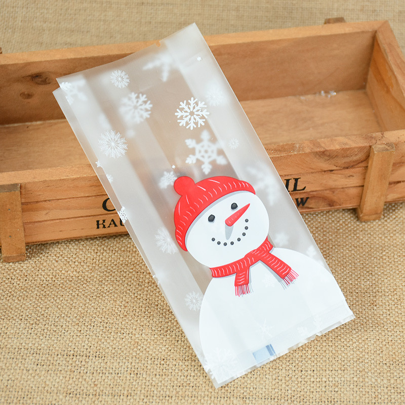 

25/50pcs Cute Snowman Plastic Gifts Bags Candy Cookie Baking Packaging Bag New Year Winter Party Decoration Favors