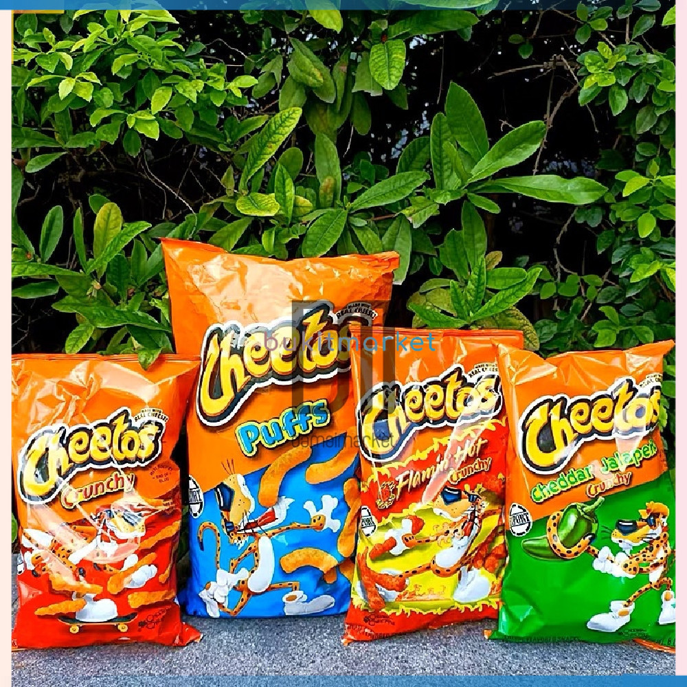 

Cheetos Snack Import USA Flamin' Hot, Cheddar Jalapeno, Mac 'N Cheese - 226g - Cemilan Terbaik