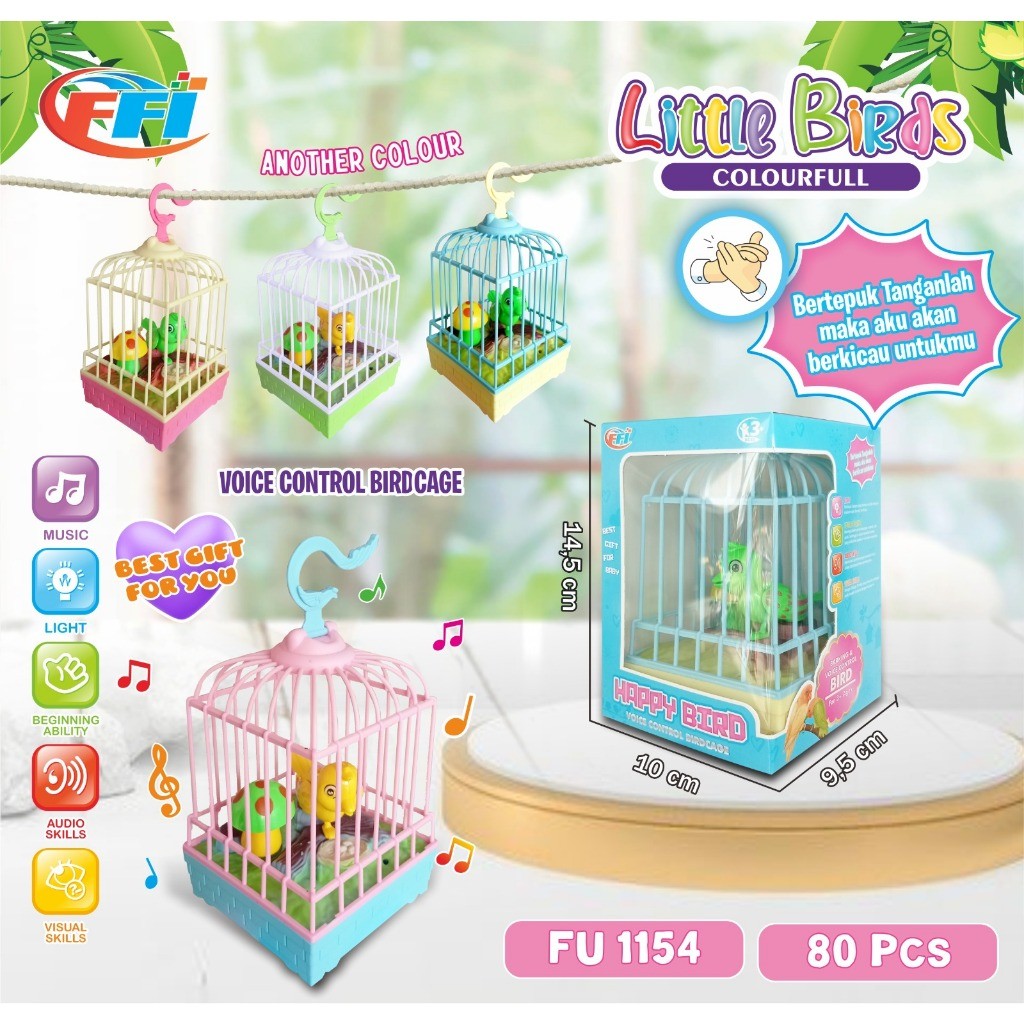 MAINAN BURUNG DALAM SANGKAR / MAINAN SANGKAR BURUNG BUNYI LAMPU