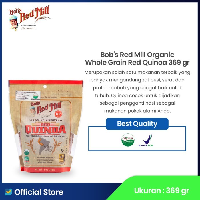 

Bob's Red Mill Organic Whole Grain Red Quinoa 369 gr - Exp Jauh