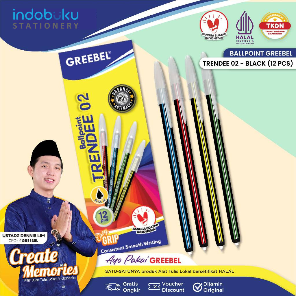 

( 12 Pcs ) Pulpen lilin Spiral GREBEEL TRENDEE 02 0.5MM / Bolpoin Ulir Murah 1 Pack