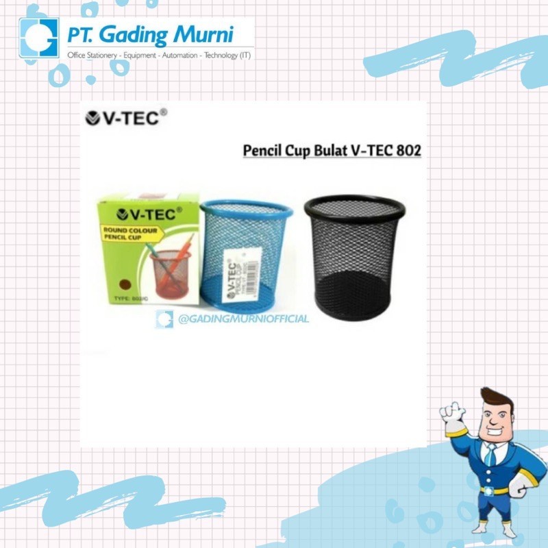 

V-TEC PENCIL CUP BULAT 802 Hitam