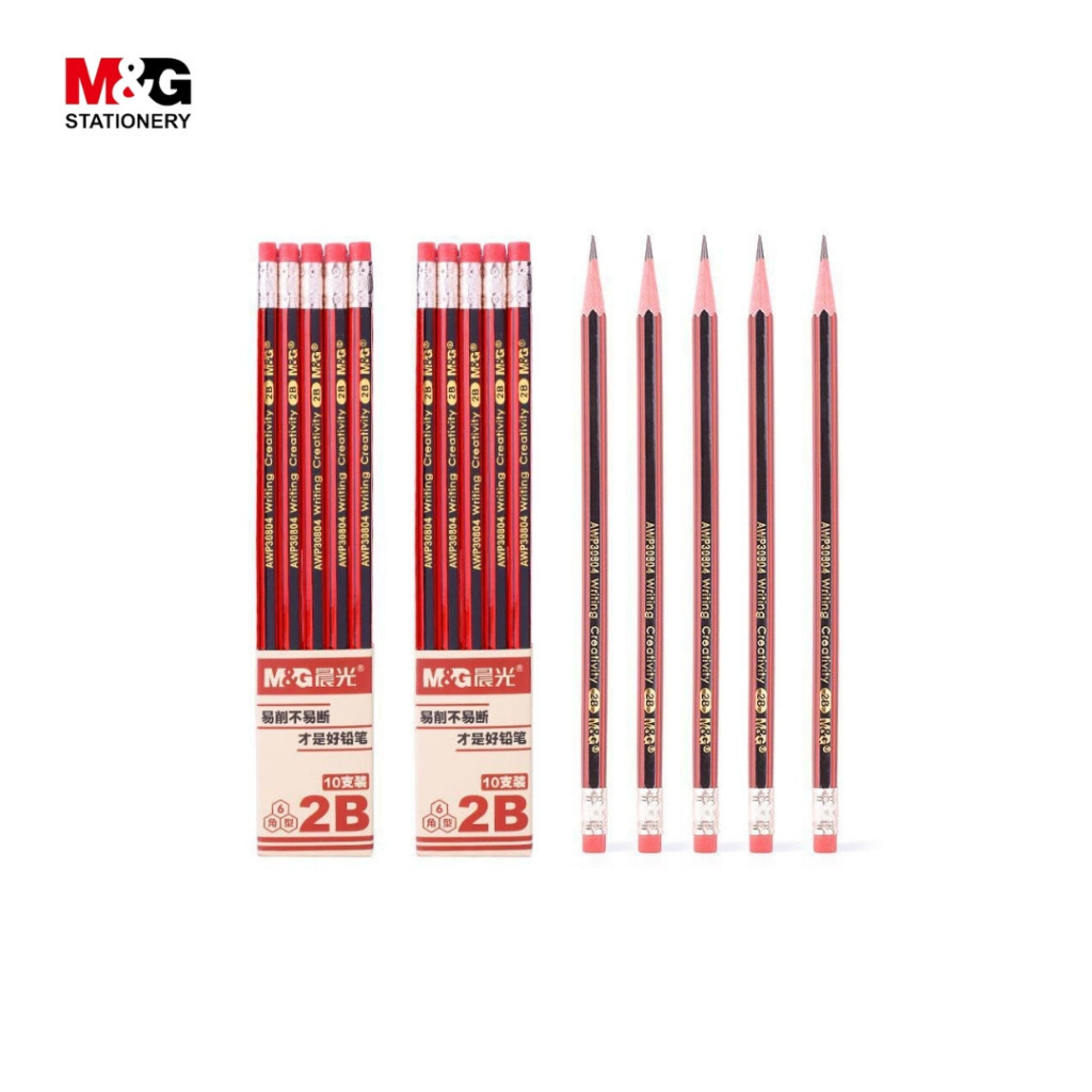 

Pensil 2B M&G Pensil Premium Hexa Dilengkapi Dengan Penghapus #AWP30804 - Satuan- SHAGB