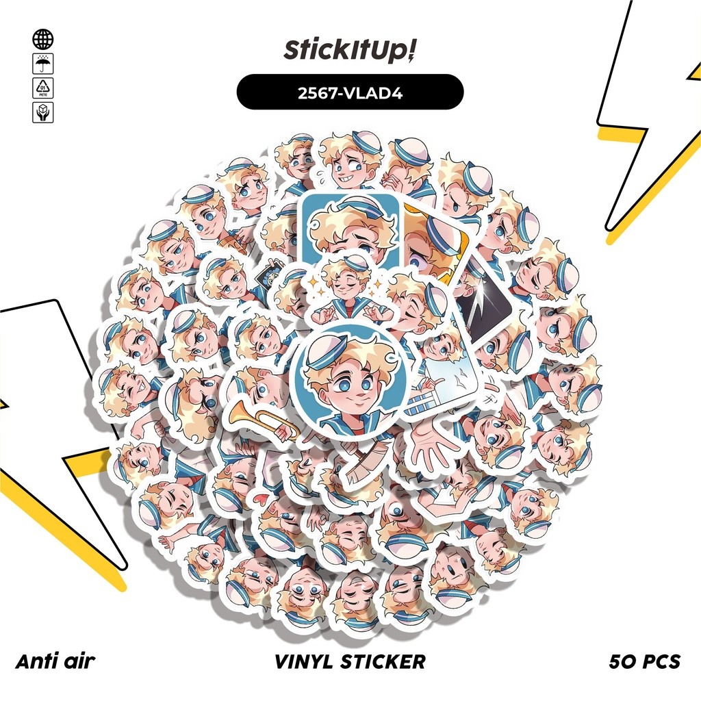

COD✨ 50 Pcs Stiker FUNNY CHARACTER VLADIK THE SAILOR STICKER PACK Lucu Anti Air Untuk Dekorasi Notebook Sepeda Skateboard Handphone DIY