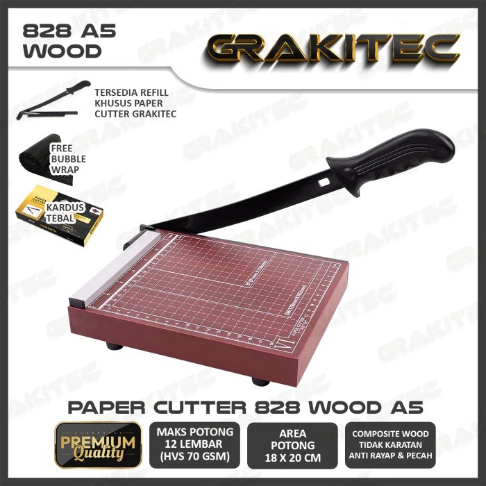 

Thosti Paper Cutter A5 A4 B4 A3 - 828 Alat Potong Kertas Grakitec - 828 A5 Premium