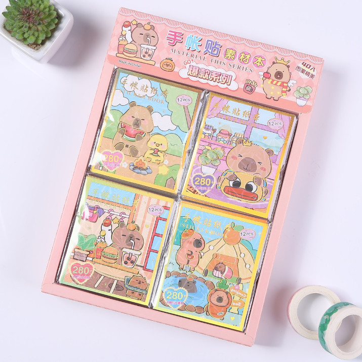 

MCC buku stiker labubu capybara sanrio isi 12lbr