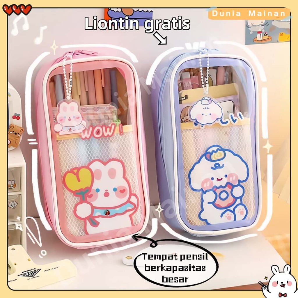 

Tempat Pensil Sanrio/Sanrio Anti Air Transparan Cute Ins Korean Style Pencil Case/ Tempat Alat Tulis Sanrio Pen Holder