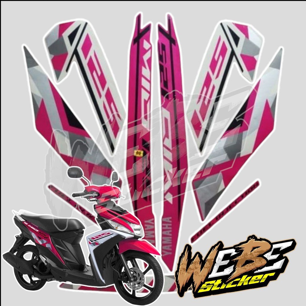 STICKER STIKER POLET LIS STRIPING MOTOR FULL BODY YAMAHA MIO M3 MIO 3 MIO Z 125 2016 WARNA PINK MAGE