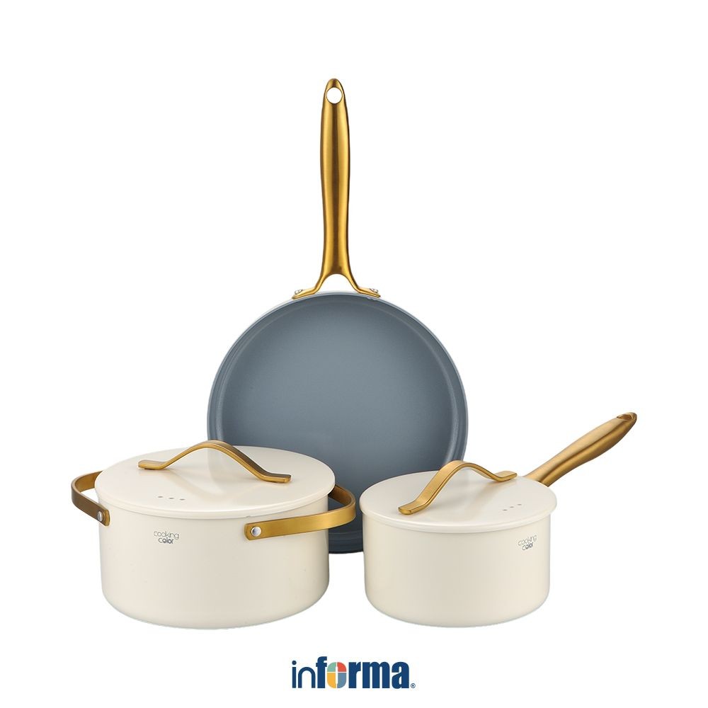 Informa Cooking Color Set 5 pcs Geneva Perlengkapan Masak Cookware Set Wajan Casserole Wok Saucepan 