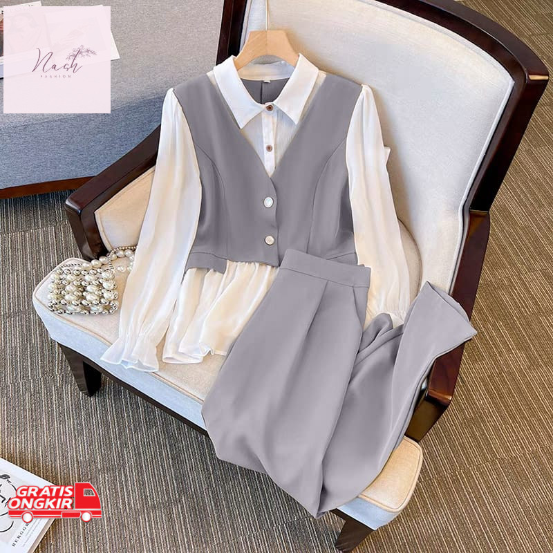 Baju Korea / [MCFK] Stelan Comie / Stelan Wanita Model Baru / Set Wanita Korea / Atasan Modern / One