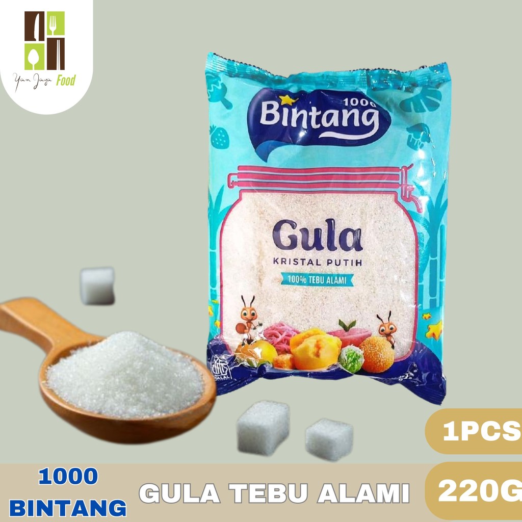 

Gula 1000 Bintang 220g / Gula Tebu Alami / Gula Kristal Putiih