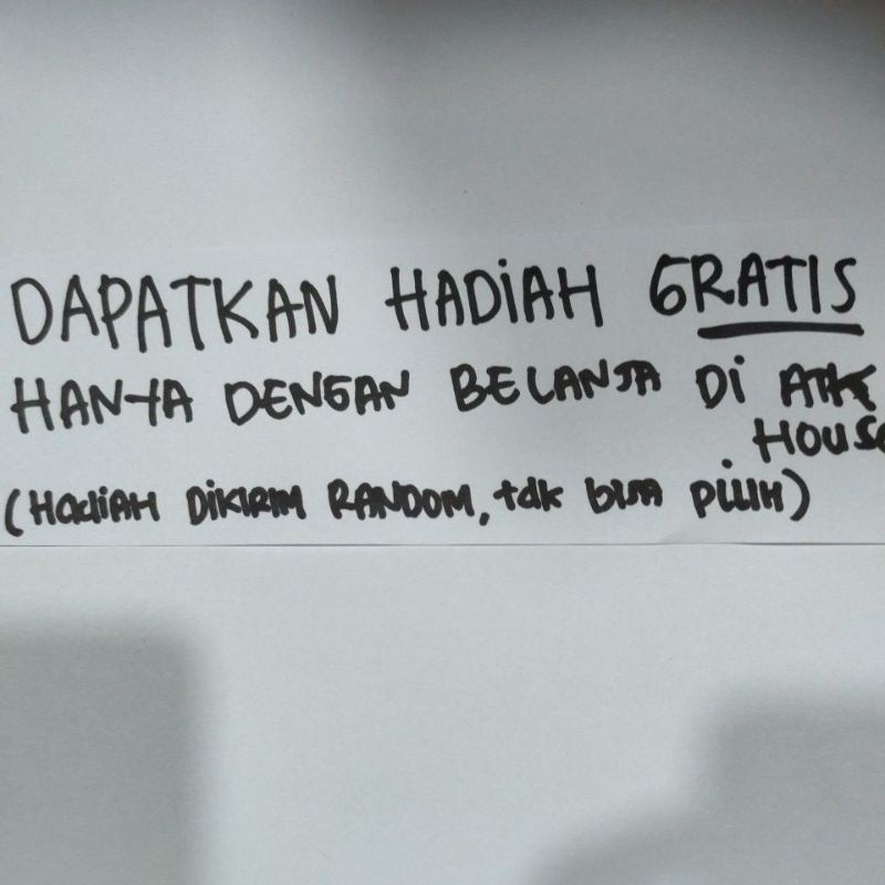 

GRATISSSSS. FREE FREE FREE HADIAH GRATIS DENGAN BELANJA DIATKHOUSE