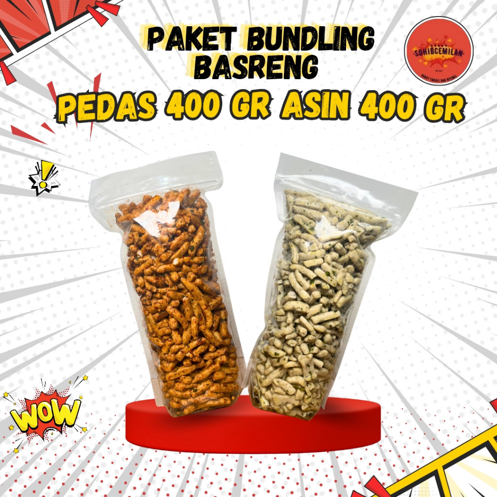 

PROMO!!! BASRENG PEDAS DAUN JERUK 400GR DAN BASRENG ASIN DAUN JERUK 400GR