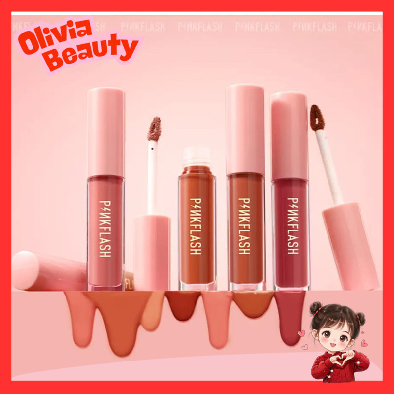 PINKFLASH Lip Matte Lasting Waterproof Lipstik Pinkflash LipMatte Pinkflash Lip Cream Pinkflash LipC