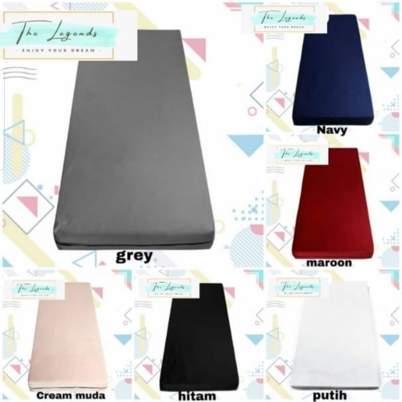 Sarung Kasur Busa Resleting Polos Ukuran 80x200 90x200 100x200 tinggi 15cm 20cm