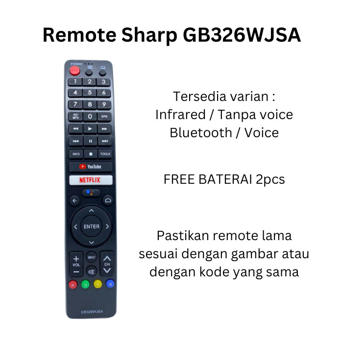 Remote Sharp GB326WJSA Android Tv