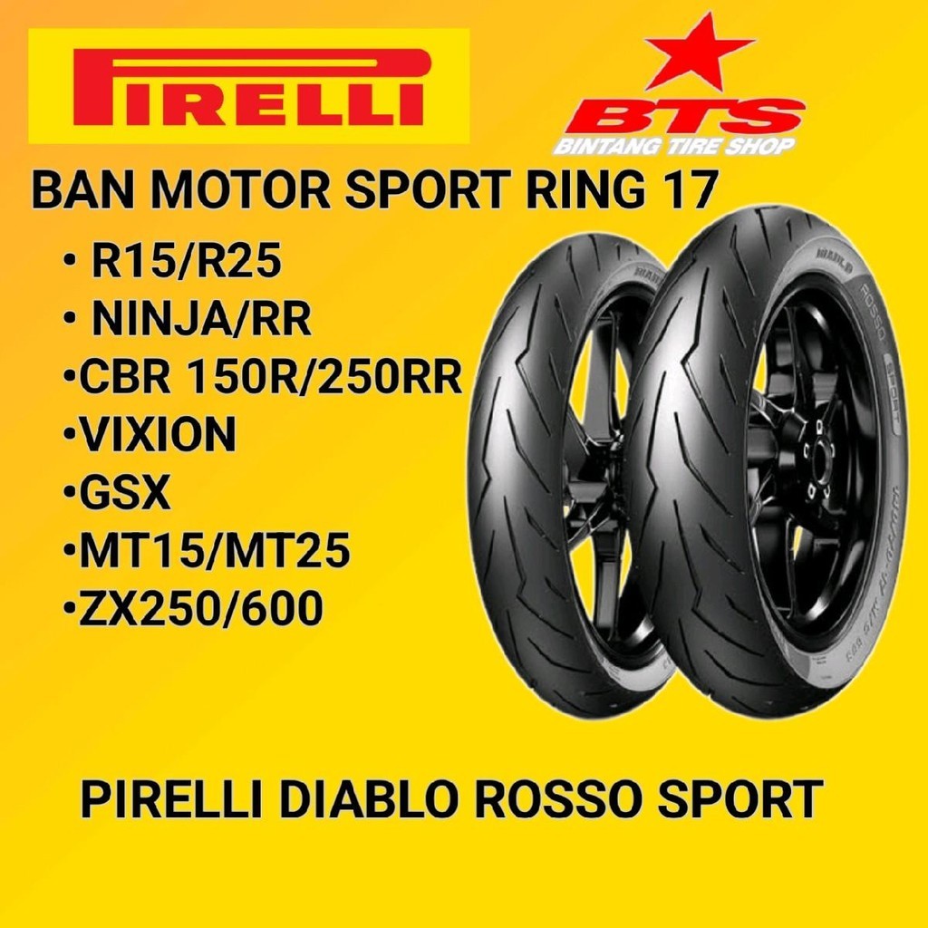 Ban Motor Pirelli Diablo Rosso sport 100/80-17 110/70-17 120/70-17 130/70-17 140/70-17 150/60-17 Rek