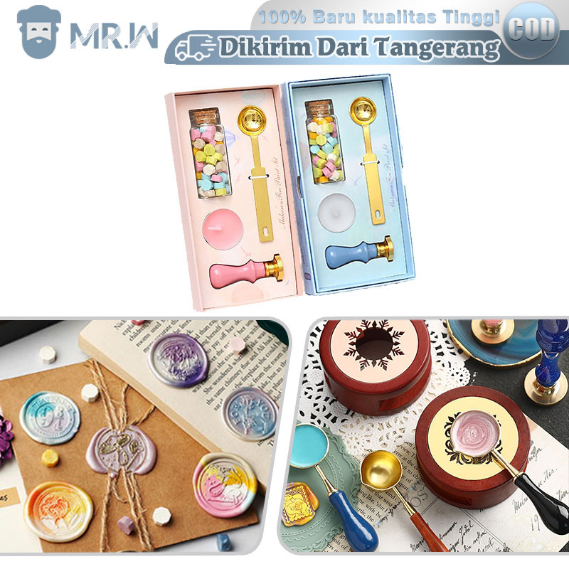

Warna Macaron Stempel Segel Lilin Set Diy Wax Seal Stamp Set Undangan Stempel Pernikahan