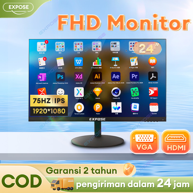 Monitor PC 19inch Monitor 24 Inch Gaming Monitor 75HZ Monitor 22 inch LED Flat HDMI LED PS4/PS5/Xbox