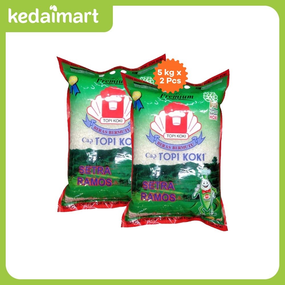 

New Beras Putih Premium Setra Ramos Cap Topi Koki 5 Kg x 2 PcsPremium